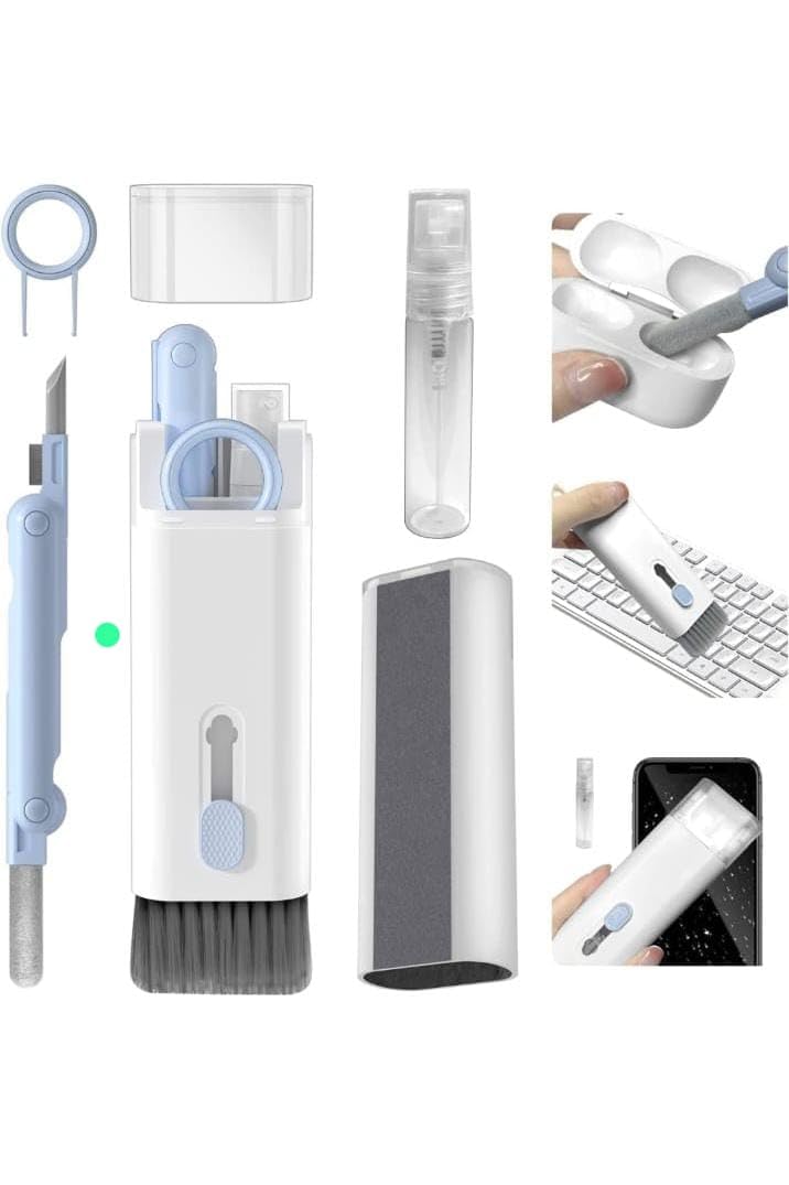 Generic Multifunctional Cleaning Brush Set 7 Pieces Handheld Vacuum Cleaner Spray Bottle Keyboard Brush  - Image 1