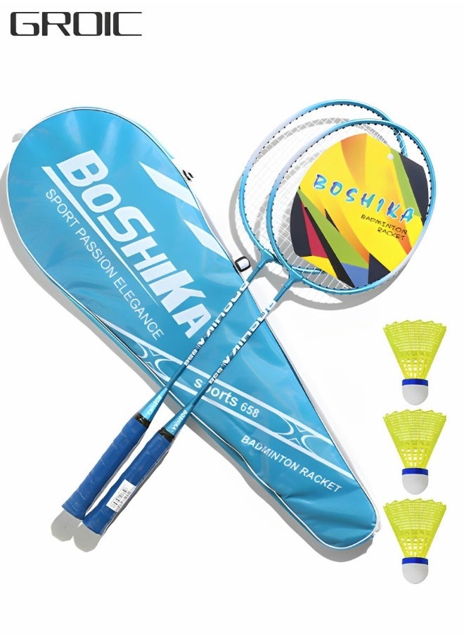 GROIC - Badminton Racket Set, Lightweight Professional Badminton Racket Set for Adult and Children, Including 2 Rackets, 3 Shuttlecocks and Carry Bag - Image 1