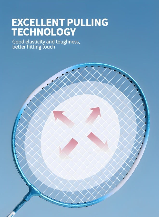 GROIC مجموعة مضارب كرة الريشة، مجموعة مضارب كرة الريشة الاحترافية خفيفة الوزن للبالغين والأطفال، بما في ذلك مضاربين و3 كرات الريشة وحقيبة حمل - Image 4