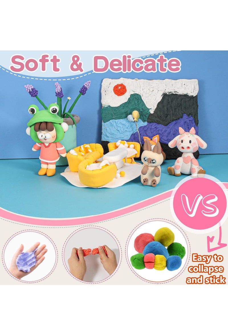 Air Dry Clay, 12 Colors Modeling Set with 3 Sculpting Tools, Magic Foam Clay for Kids and Adults, Gift for Boys and Girls  - Image 4