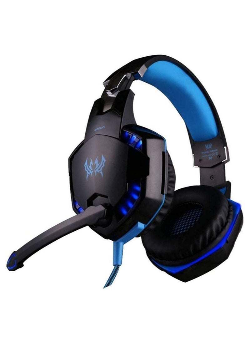 Generic - G2000 Gaming Headset, Surround Stereo Gaming Headphones with Noise Cancelling Mic, LED Lights & Soft Memory Earmuffs, Works with PS4, Nintendo Switch, PC Mac Computer Games - Image 1