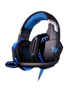 G2000 Gaming Headset, Surround Stereo Gaming Headphones with Noise Cancelling Mic, LED Lights & Soft Memory Earmuffs, Works with PS4, Nintendo Switch, PC Mac Computer Games