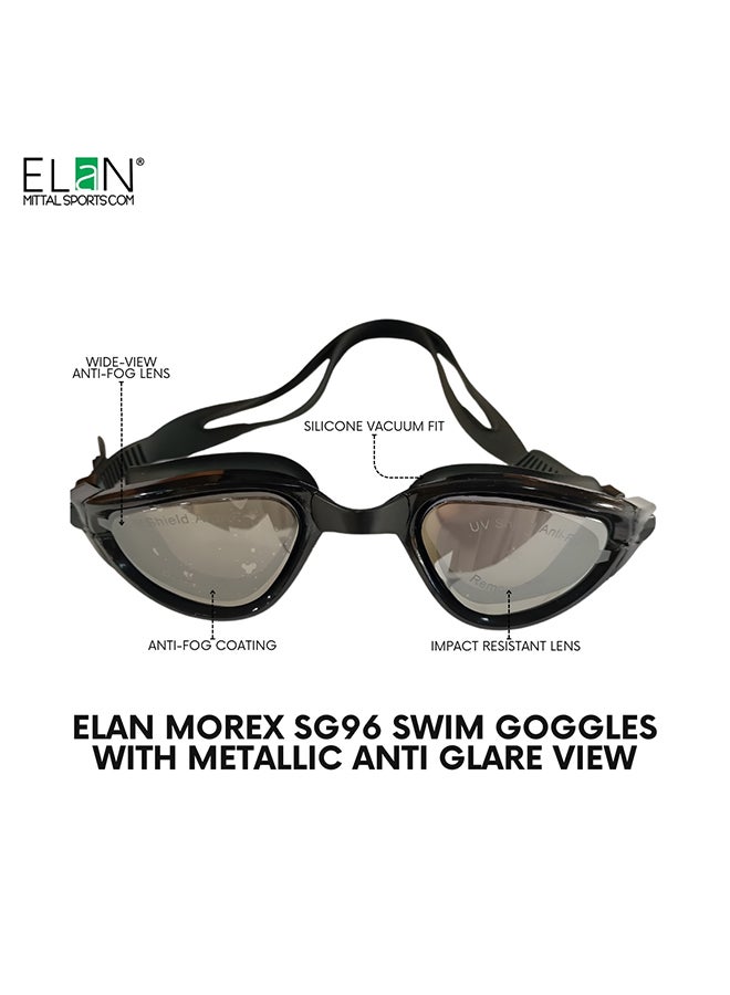 Elan ELAN Morex SG95 Training Swim Goggles - Sleek Black - Adjustable High-Tension Silicone Strap - Professional Anti-Fog & UV Protection - Leak-Proof Comfort Fit for Daily Laps, Fitness & Club Training - Premium Goggles for Performance, Durability and Everyday Use - Image 2
