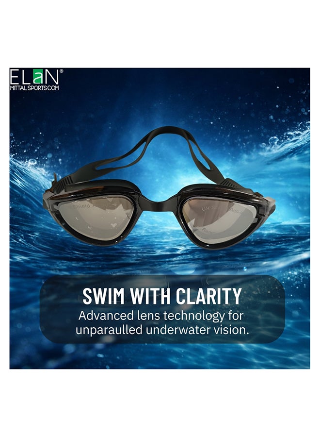 Elan ELAN Morex SG95 Training Swim Goggles - Sleek Black - Adjustable High-Tension Silicone Strap - Professional Anti-Fog & UV Protection - Leak-Proof Comfort Fit for Daily Laps, Fitness & Club Training - Premium Goggles for Performance, Durability and Everyday Use - Image 5