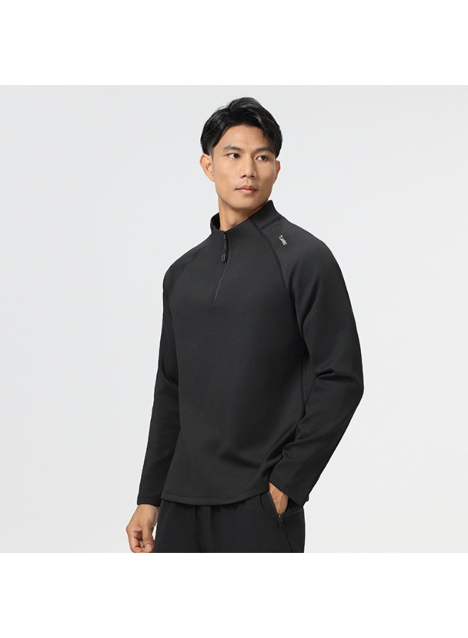 Men's Half-Zip Fitness Long Sleeve Slim-Fit Sportswear - Image 1