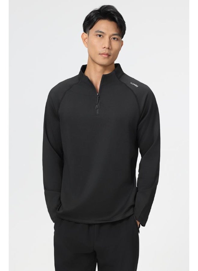 Men's Half-Zip Fitness Long Sleeve Slim-Fit Sportswear - Image 2