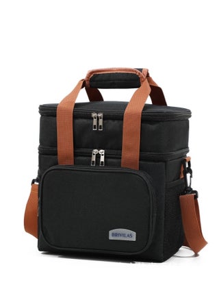 Double Layered Crossbody Thickened Insulated Lunch Bag Portable Outdoor Lunch Box- Black - pzsku/Z33D02FDEDA3816307AC7Z/45/_/1694415811/0d74d232-a307-4d5d-aad7-3d6b862882ea