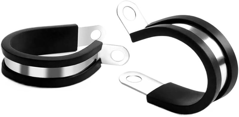 10Pcs Dia22 304 Stainless Steel Cable Clamps With Rubber Cushion Insulated Wire Pipe Fixed Bracket - Image 2