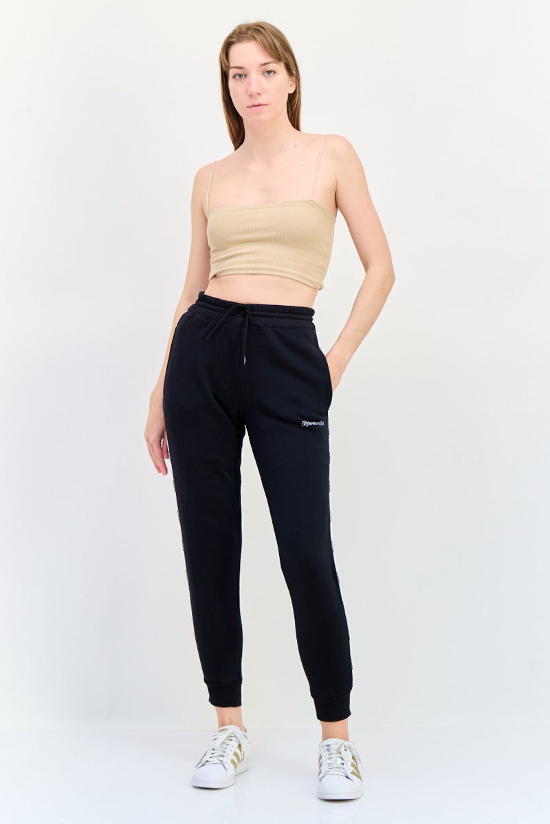 Reebok Women Sportswear Fit Brand Logo Training Jogger Pants, Black  - Image 4
