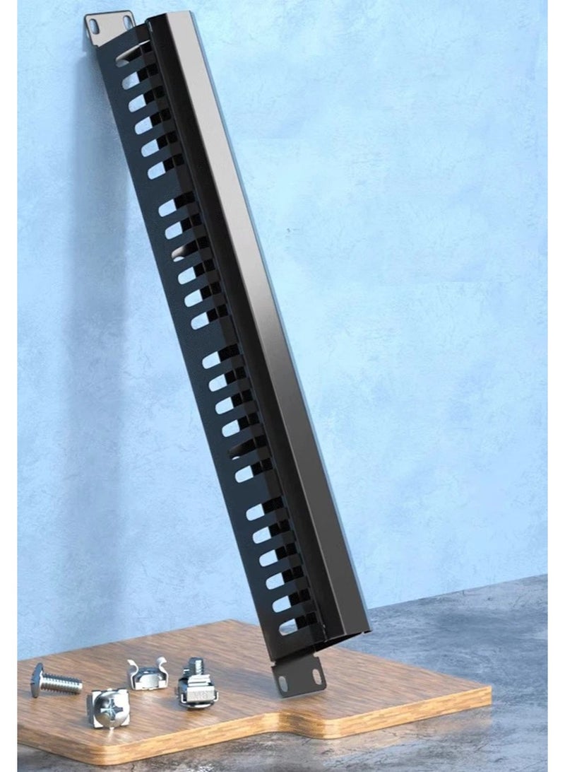 منظم كابلات معدني للراك، أسود، 24 منفذ، هيكل معدني متين - Image 3
