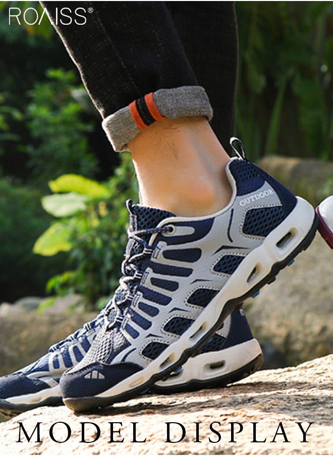 Outdoor Climbing Boots Men's Lovers Shoes Waterproof Non-Slip Sports Lightweight Upstream Shoes Tourist Shoes Colorblock Sneakers