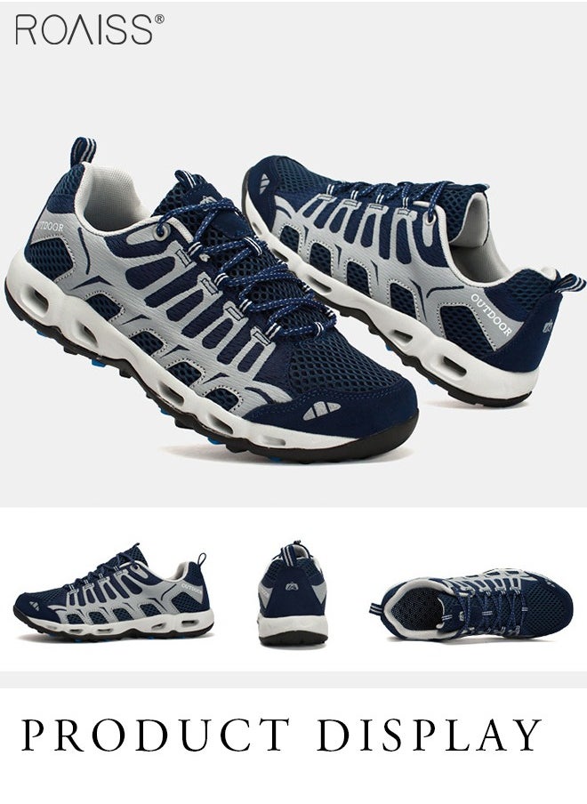 Outdoor Climbing Boots Men's Lovers Shoes Waterproof Non-Slip Sports Lightweight Upstream Shoes Tourist Shoes Colorblock Sneakers