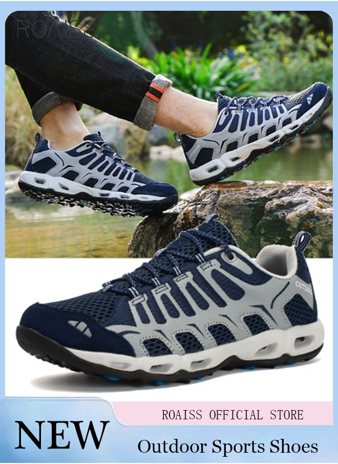 Outdoor Climbing Boots Men's Lovers Shoes Waterproof Non-Slip Sports Lightweight Upstream Shoes Tourist Shoes Colorblock Sneakers