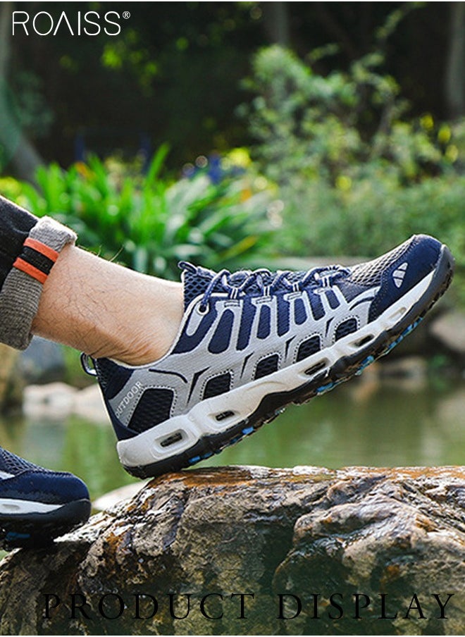 Outdoor Climbing Boots Men's Lovers Shoes Waterproof Non-Slip Sports Lightweight Upstream Shoes Tourist Shoes Colorblock Sneakers