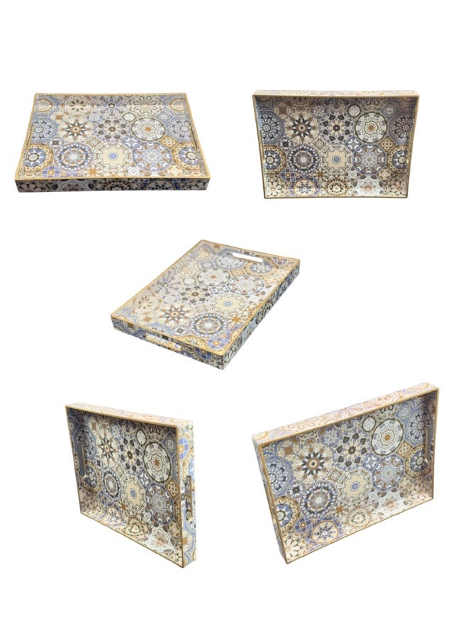 Classic Plastic Serving Tray – Durable Design for Tea, Coffee, or Breakfast | 35×25×3.5 cm - Image 2