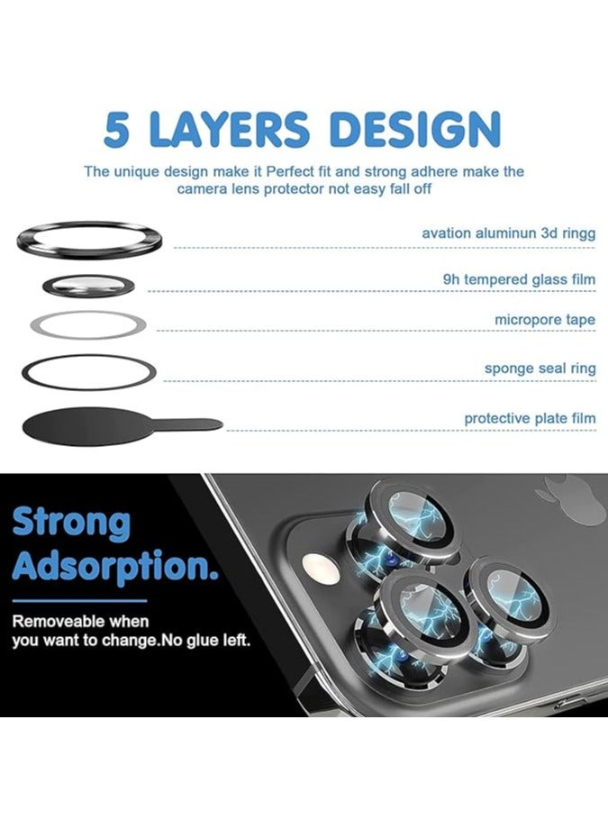 Vitacelli Camera Lens Protector Compatible for iPhone 14 Pro/iPhone 14 Pro Max, [Anti-Scratch] Premium Tempered Glass Film Aluminum Alloy Lens Ring Cover – GOLD BLING  - Image 4