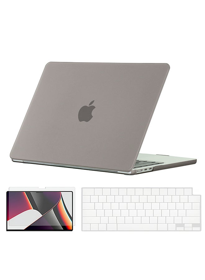 O Ozone Slim Rubberized Matte Case Compatible with MacBook Air 13 inch (A2681)M2 2022, (A3113)M3 2024 Case with Keyboard Cover & Screen Protector,Grey - Image 1