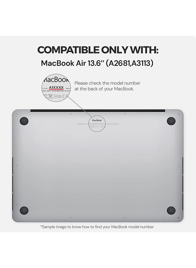 O Ozone Slim Rubberized Matte Case Compatible with MacBook Air 13 inch (A2681)M2 2022, (A3113)M3 2024 Case with Keyboard Cover & Screen Protector,Grey - Image 5