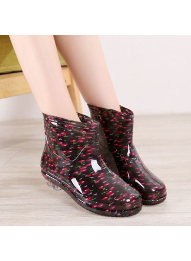 Women's Flat Low Adult Mid-calf Rain Boots Women's Fleece-lined Short Fashion Summer Water Boots Women's Non-slip Rain Boots Women's Waterproof Shoes