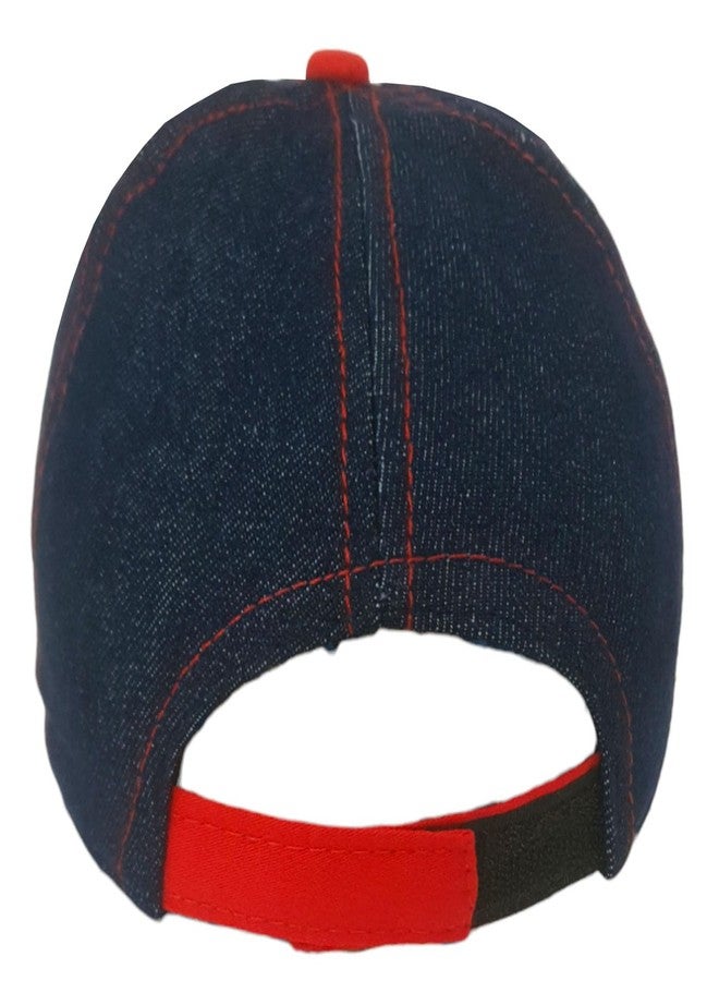 C Classic Unisex Funky Summer Denim Caps with Colorful Peak for Kids (Age 7 Yrs to 9 Yrs) (Red) - Image 4