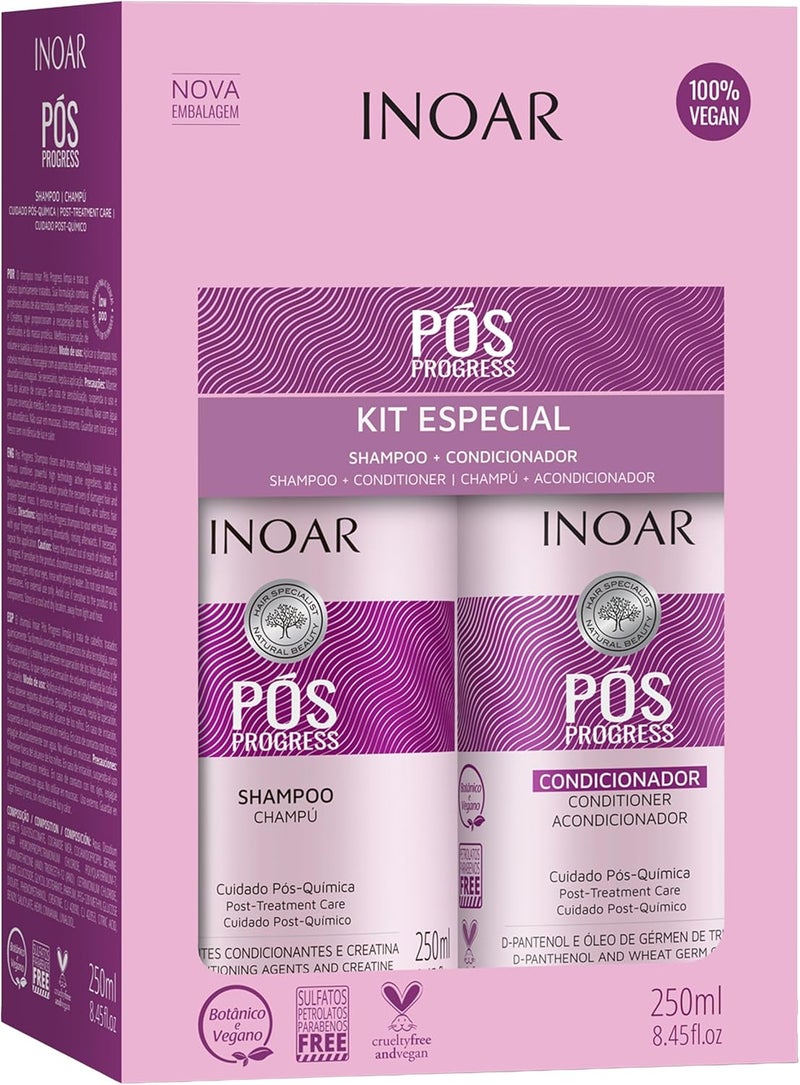 Inoar Duo POS Progress Shampoo and Conditioner Kit 250 Mililiters