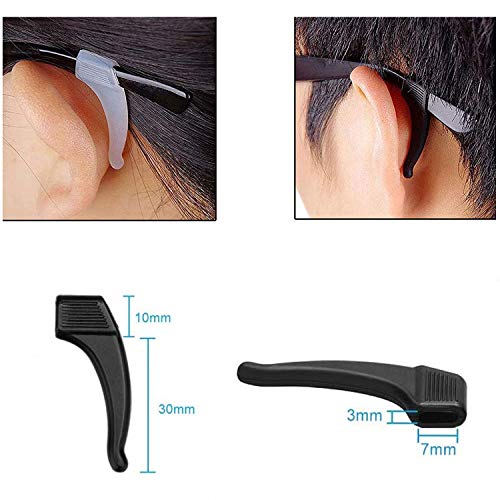 MOLDERP 20 Pairs Kids and Adults Sport Eyewear Retainer Hook Eyeglass TempleTemple Tip (Clear,Black,Blue) - Image 4