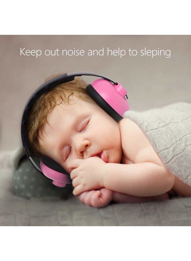 Solar-Power (Rose Red) - Baby Noise Cancelling Headphones, Ear Protection Earmuffs Noise Reduction for 0-3 Years Kids/Toddlers/Infant, for Babies Sleeping, Aeroplane, Concerts, Movie, Theatre, Firework (Rose Red) - Image 5