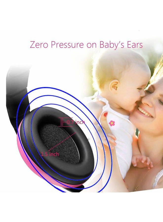Solar-Power (Rose Red) - Baby Noise Cancelling Headphones, Ear Protection Earmuffs Noise Reduction for 0-3 Years Kids/Toddlers/Infant, for Babies Sleeping, Aeroplane, Concerts, Movie, Theatre, Firework (Rose Red) - Image 3