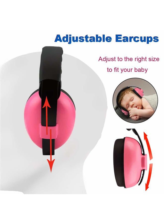 Solar-Power (Rose Red) - Baby Noise Cancelling Headphones, Ear Protection Earmuffs Noise Reduction for 0-3 Years Kids/Toddlers/Infant, for Babies Sleeping, Aeroplane, Concerts, Movie, Theatre, Firework (Rose Red) - Image 2