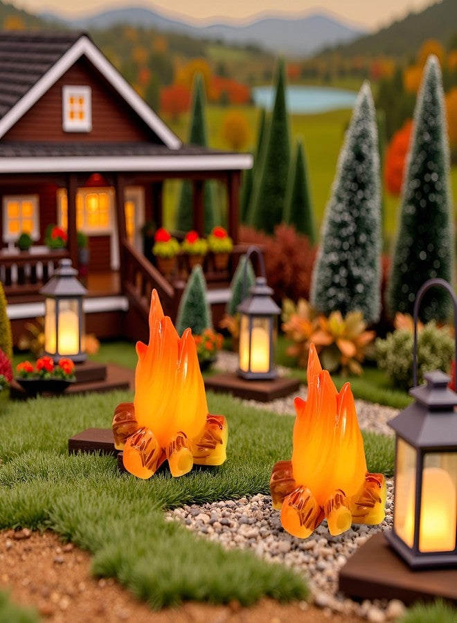 Tnyvm 3Pcs Miniature Campfire Models - Resin Fake Fire for Dollhouse Ornaments, Halloween Decorations, and Micro Landscapes - Handcrafted Mini Fire Beads for Creative Displays, Decorations - Image 5