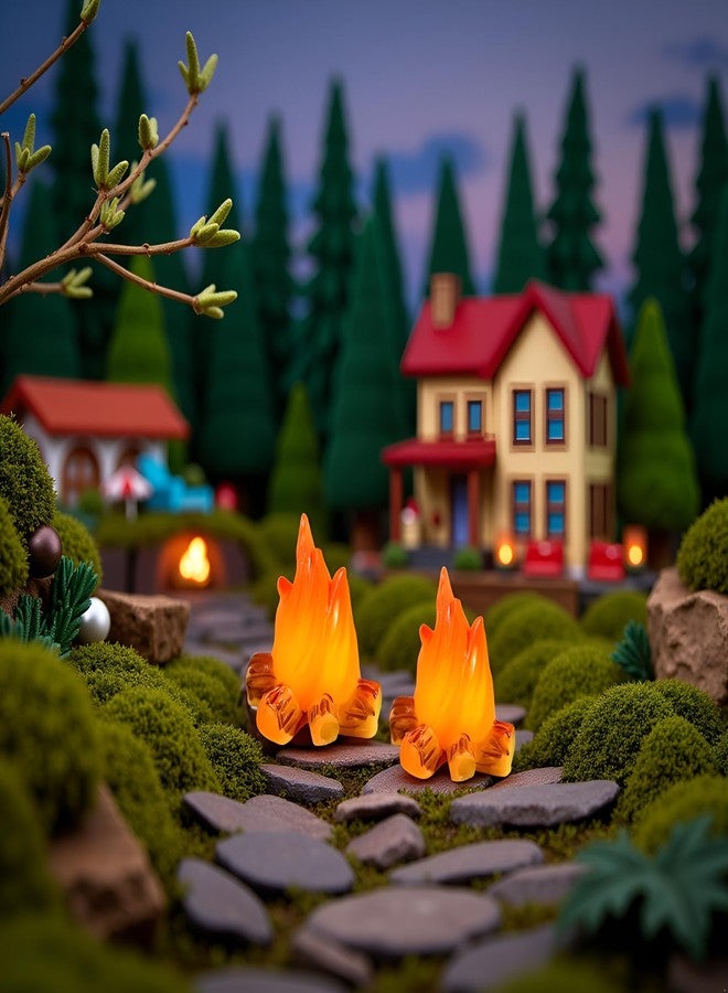 Tnyvm 3Pcs Miniature Campfire Models - Resin Fake Fire for Dollhouse Ornaments, Halloween Decorations, and Micro Landscapes - Handcrafted Mini Fire Beads for Creative Displays, Decorations - Image 4