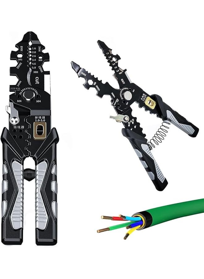 PROMASS 25-in-1 Multifunction Wire Strippers Electeical, 8 inch Wire Crimping Tool, Wire Cutter, Professional Electrician Pliers Tools and Cable Stripper for Cutting, Stripping, Shearing  - Image 1