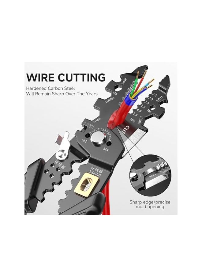 PROMASS 25-in-1 Multifunction Wire Strippers Electeical, 8 inch Wire Crimping Tool, Wire Cutter, Professional Electrician Pliers Tools and Cable Stripper for Cutting, Stripping, Shearing  - Image 2