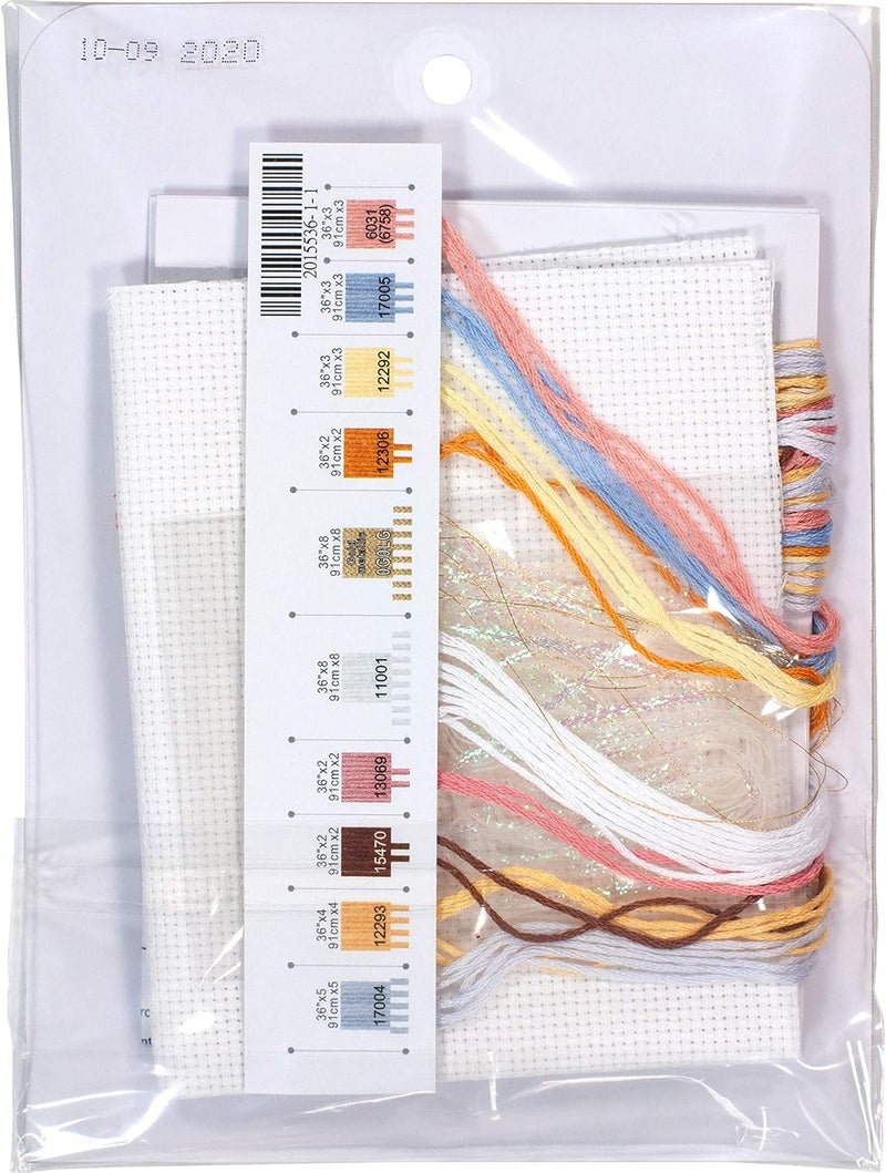 Dimensions Counted Cross Stitch Kit 'Little Angels' Nursery Decoration, 14 Count Ivory Aida, 5'' x 7'' - Image 2