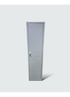 Single door iron wardrobe with hook lock and storage shelf