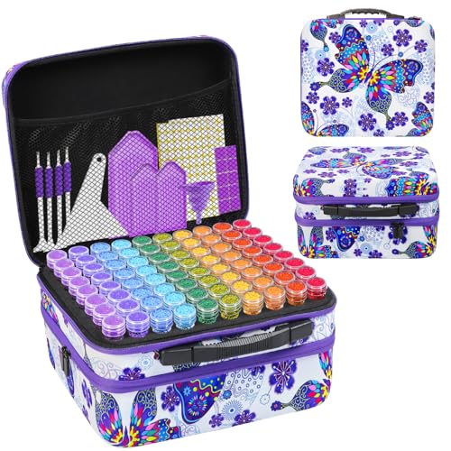 ZORETCO Diamond Painting Storage Case,240 Slots Diamond Art Kits with Accessories for Craft Jewelry Beads Organizer Boxes - Image 1