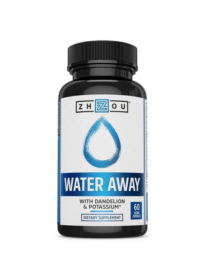 Zhou Water Away Herbal Formula for Healthy Fluid Balance | with Dandelion, Potassium, Green Tea & More | 60 Capsules - Image 1