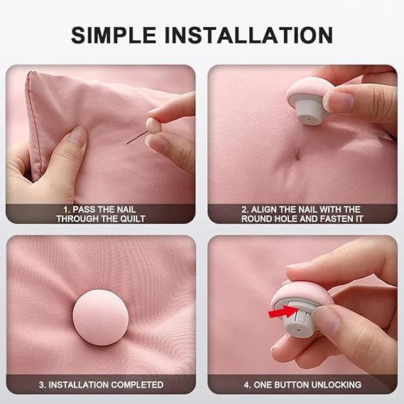 PEESTI PEESTI Multicolor Mushroom Shape Duvet Clips NonSlip Cover Fixator Comforter Quilt Holder with OneKey Unlock for Blanket Bed Sheet Curtain Pack of 8 - Image 5