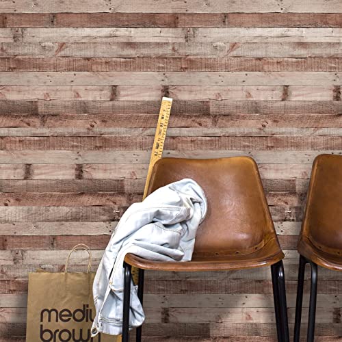 Yun-aeon Natural Wood-Cinnamon Wood Contact Paper Peel and Stick Wallpaper 17.3"x 236"Self Adhesive Removable Vintage Faux Wood Wall Paper Plank Shelf Home Decoration Kitchen Counter Cover Use - Image 4