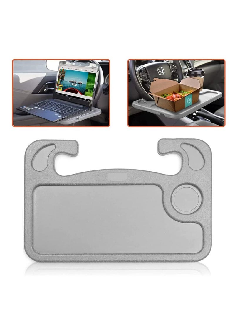 Y&D Steering Wheel Desk Car Table for Writing Laptop Tablet with Pen Slot Food Eating Tray Cup Holder Accessories Drivers Fits Most Vehicle Wheels - Image 1