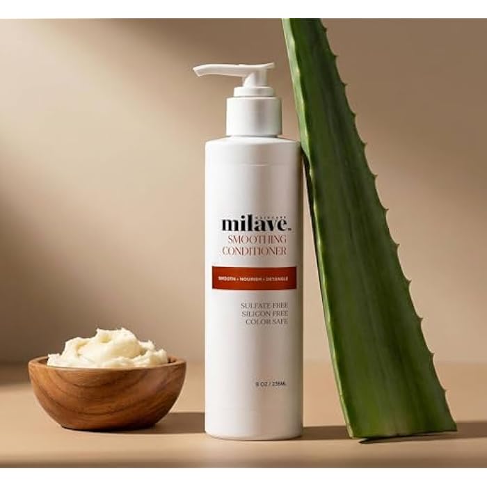 Smoothing Conditioner, Moisturizing Conditioner, Detangles, Strengthens & Boosts Shine with Aloe, Moringa Oil, Shea Butter, Silicon Free, Color Safe (8 fl. oz.) - Image 2