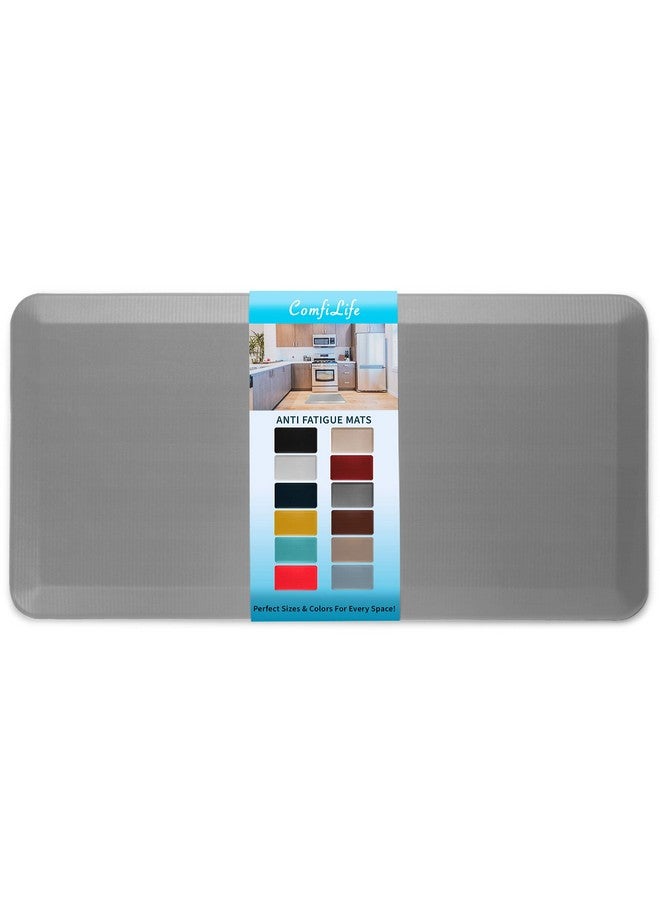ComfiLife ComfiLife Anti Fatigue Floor Mat - 3/4 Inch Thick Kitchen Mats for Floor, Standing Desk Mat, Kitchen Rug - Comfort at Home, Office - Durable - Stain Resistant - Non-Slip Bottom (20" x 39", Gray)  - Image 1
