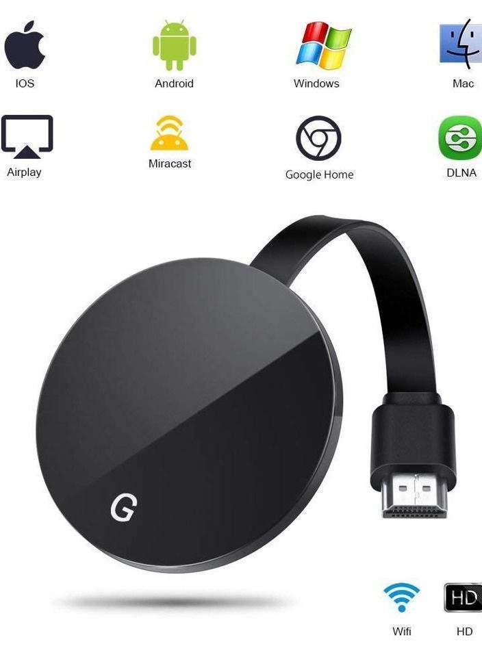 Round Wireless Display Adapter Generic Wireless Display Adapter 5G / 2.4G WiFi Dongle HDMI Display ...