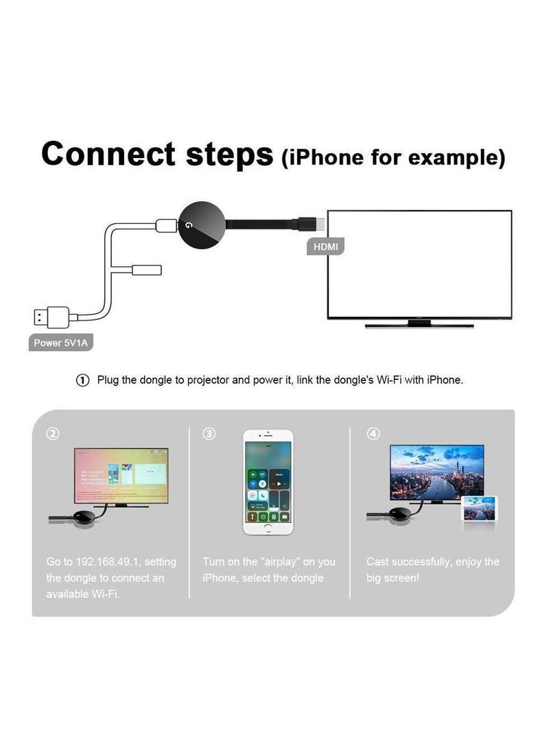 Wireless Display Adapter 5G / 2.4G WiFi Dongle HDMI Display Adapter 1080P HD DLNA Airplay Miracast D - Image 4