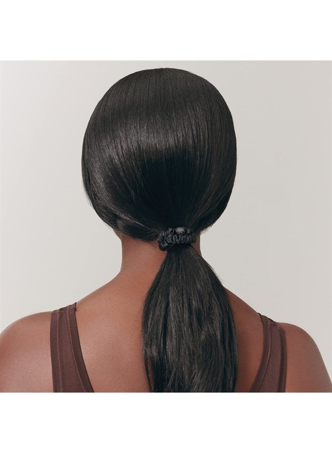 Slip Silk Skinny Scrunchies - Black - 100% Pure 22 Momme Mulberry Silk Scrunchies for Women - Hair-Friendly + Luxurious Elastic Scrunchies Set (4 Scrunchies) - Image 4