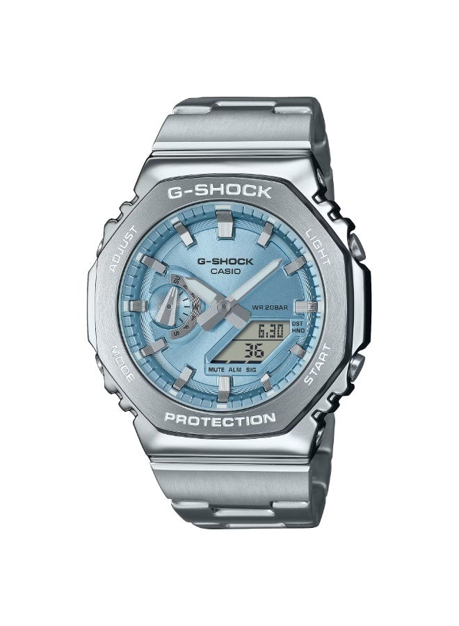 CASIO ساعة كاسيو جي-شوك GM-2110D-2A للرجال بتقنية الأنالوج والديجيتال من الفولاذ المقاوم للصدأ مقاومة للماء حتى 200 متر بقرص أزرق - Image 1