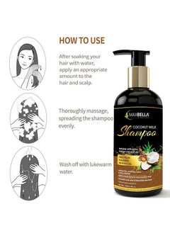MAXBELLA Coconut Milk Hair Shampoo 300Ml And Coconut Milk Hair Conditioner 300Ml No Paraben & Mineral Oilfor Men And Women Combo (2 Items In The Set)  - Image 5