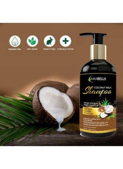 MAXBELLA Coconut Milk Hair Shampoo 300Ml And Coconut Milk Hair Conditioner 300Ml No Paraben & Mineral Oilfor Men And Women Combo (2 Items In The Set)  - Image 4