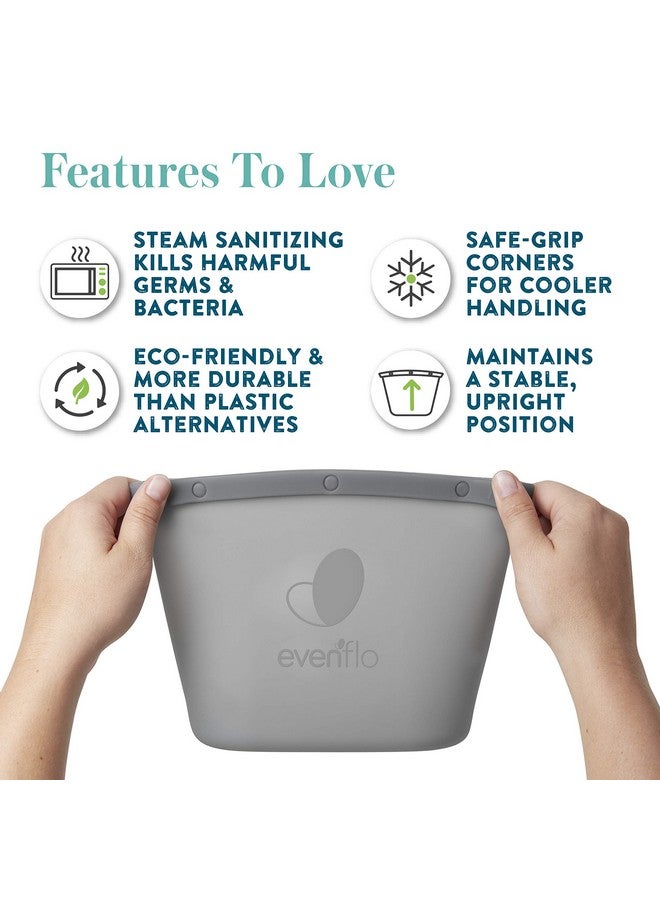 Evenflo Feeding Silicone Steam Sanitizing Bag, Grey - Image 2