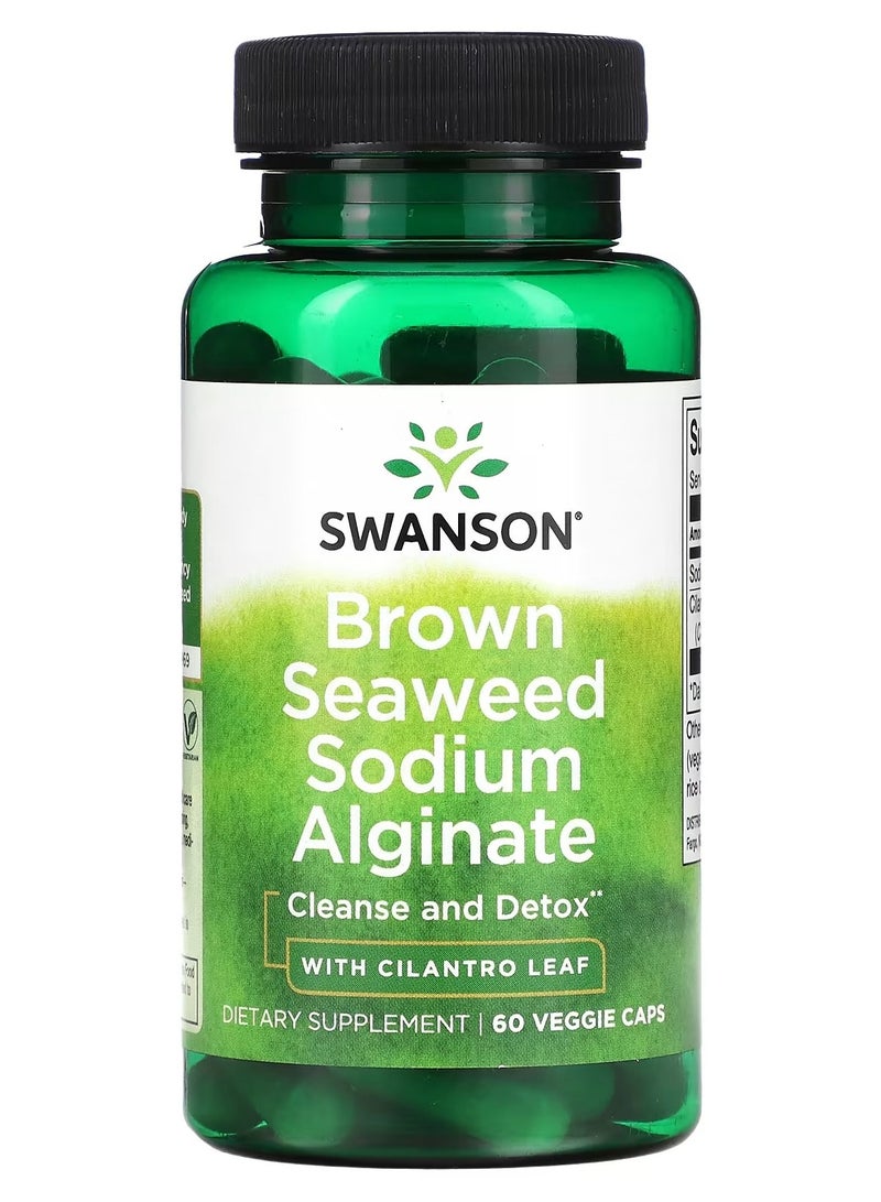 Swanson, Brown Seaweed Sodium Alginate with Cilantro Leaf, 60 Veggie Caps